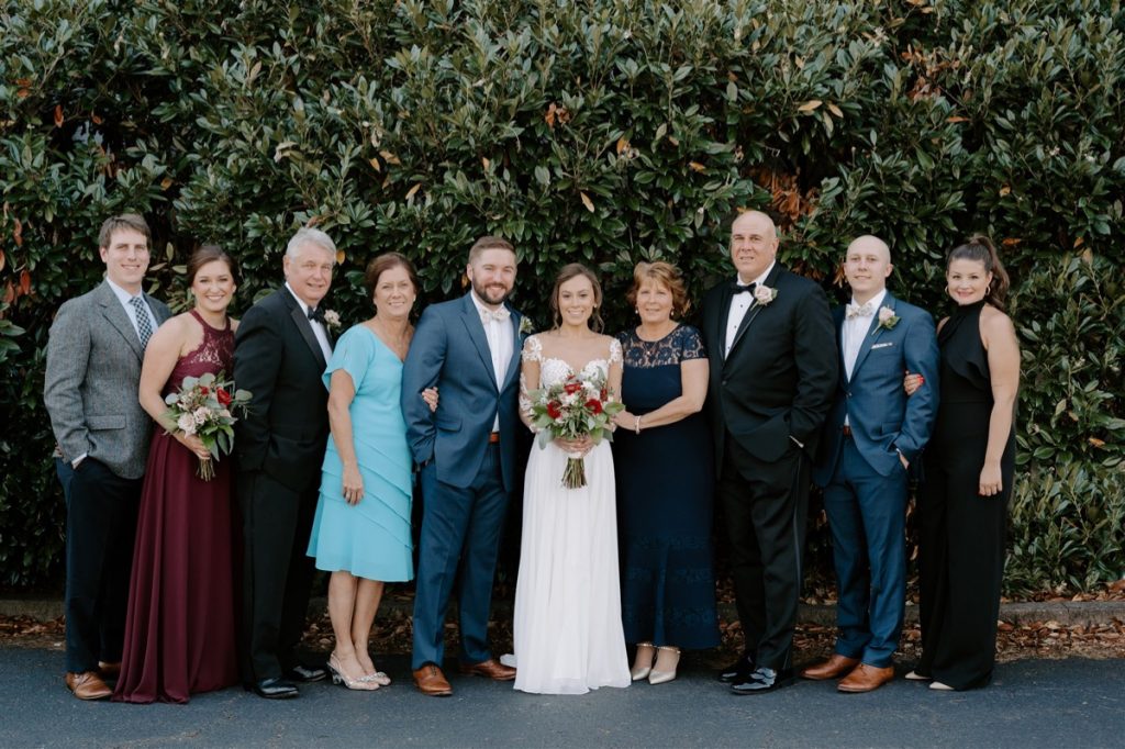 full family photo at wedding