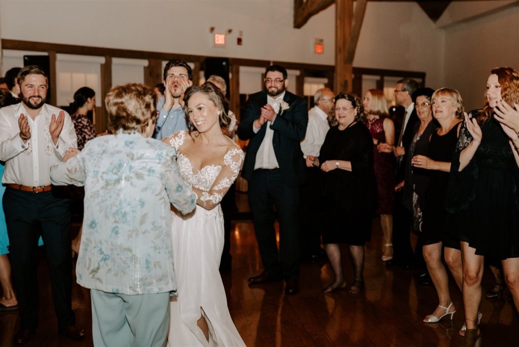 bride dances with grandmother at wedding